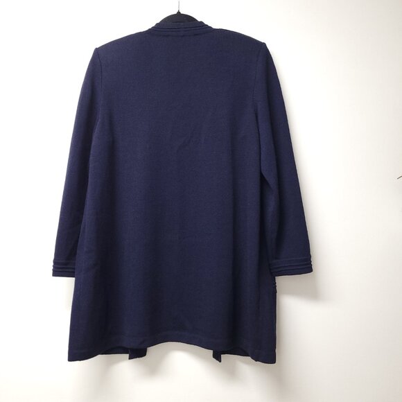 St. John Long Sleeve Open Front Cardigan Size L Blue - Picture 2 of 7